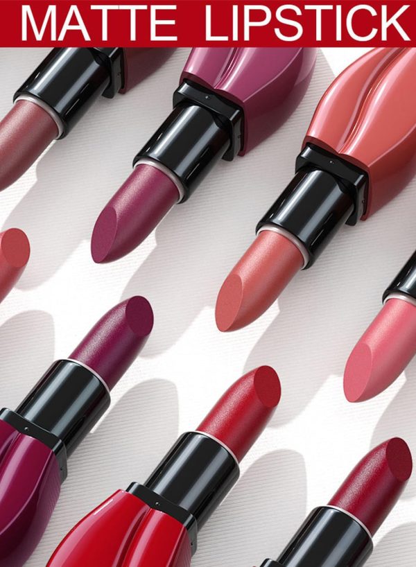⁦L&Wen Matte Lipstick for Women, Long Lasting Waterproof Highly Pigmented Moisturizing Velvet Lip Gloss, Not Fade Lightweight Smudge Proof Lip Stain for Girls and Women - Red 02⁩ - الصورة ⁦6⁩