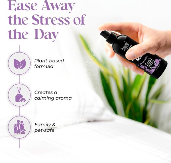 ⁦Aromasong Lavender Pillow Spray for Sleeping - All Natural Calming Linen & Bedtime Sleep Mist for Deep Sleep - Pillow Spray Aromatherapy with Botanical Essential Oils for Relaxing Stress⁩ - الصورة ⁦4⁩