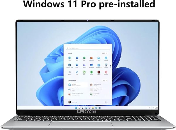 ⁦FUNYET 16 Inch Gaming Laptop, Laptop Computer 2025 Windows 11 Pro, 16GB RAM 1TB SSD, Intel 12th Gen N95 Processor(up to 3.4GHz), Backlit Keyboard, Fingerprint Unlock, FHD 1920 * 1200⁩ - الصورة ⁦7⁩