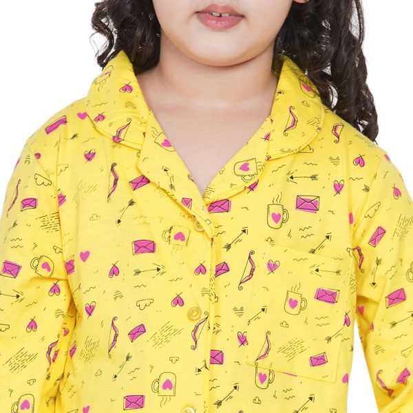 ⁦Lauren Smith Girl's Pajama Set Long Sleeve Buttoned Top with pants 2 Piece Printed Sleepwear Cotton Girls Soft Pjs Lounge Set Kids nightwear sets⁩ - الصورة ⁦6⁩