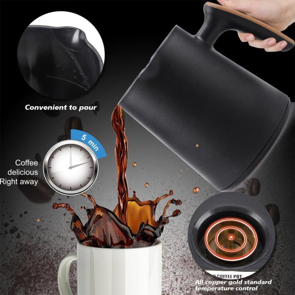 ⁦Saraele Turkish Coffee Maker Coffee Machine with 250ml/1 Cup Coffee Pot Single Serve Espresso Maker 600W Heating Coffee Pot 5 Minute Quick Making with Induction -drip Function ﻿⁩ - الصورة ⁦8⁩