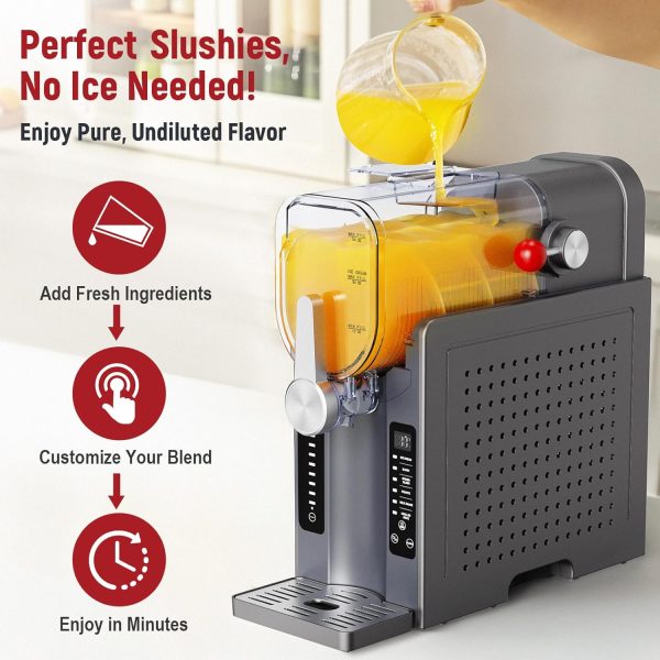 ⁦Slushie Machine: No Ice Needed All-in-One Slushy Maker for Home, Real-Time Temp Display, Auto-Clean, 6 Preset | Frozen Margaritas, Cocktails, Frappés, Ice Cream, Smoothies, Milkshakes,Summer Parties⁩ - الصورة ⁦2⁩