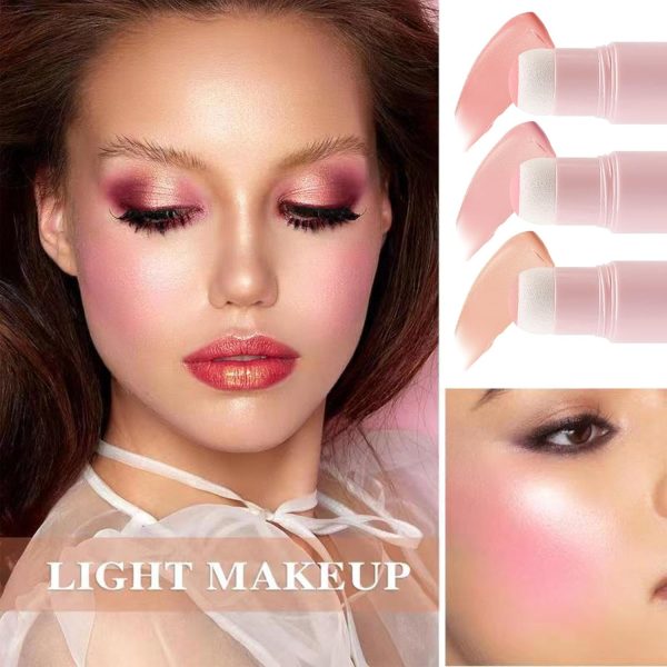 ⁦Azonee 3 PCS Cream Blush Stick with Brush, 3-in-1 Cheek Blush & Lip Tint & Eyeshadow Moisturizing Lightweight Multi-Stick Blush, Cream Contour Stick, Natural And Long-Lasting, Waterproof⁩ - الصورة ⁦6⁩