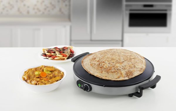 ⁦ALSAIF 1800W Electric Bread Maker, Layer non stick coating, Non slip rubber feet, Temperature adjustable knob, 40 cm, grey E064005 2 Years warranty.⁩ - الصورة ⁦4⁩