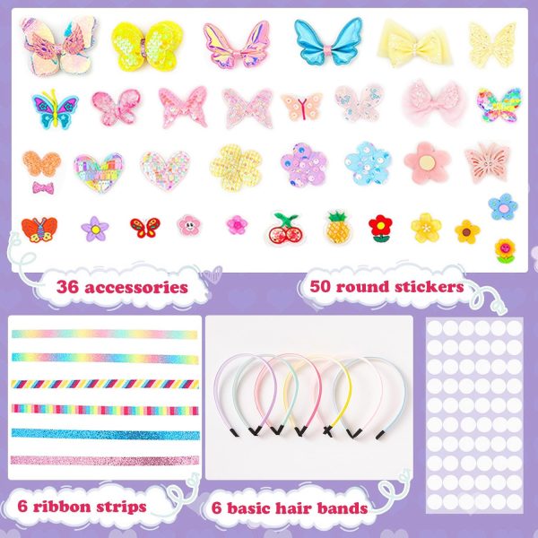 ⁦WEKUBA Headband Making Kit for Girls, Kids Hair Accessories Craft Sets, DIY Hair Band for Kids 5-12 Year Old, Little Children's Art & Craft Gifts, Headband Girls Toy Gift⁩ - الصورة ⁦2⁩