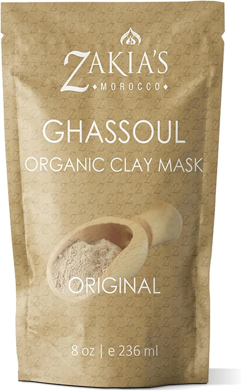 Zakia's Morocco Ghassoul Clay Mask - Organic Natural Facial Mask and Skin Care Treatment - Anti-aging Mud Mask Heals Dry & Oily Skin, Acne, Eczema & Psoriasis - 8 Oz