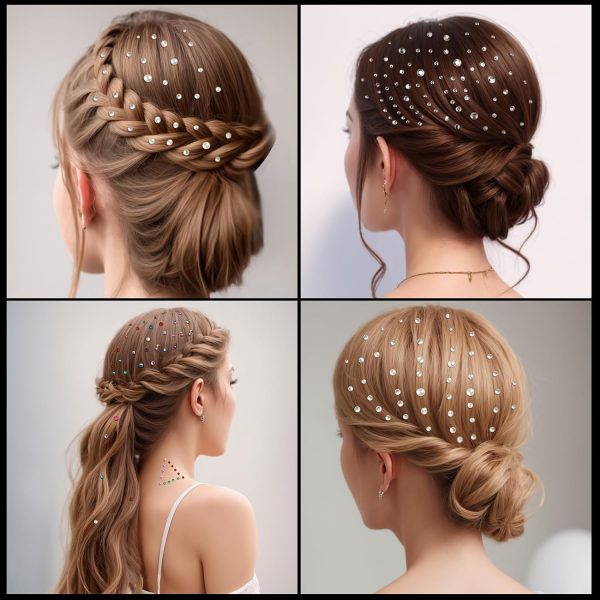 ⁦Paporich Self Adhesive Face Gems and Pearls for Makeup, Festival Jewels, Hair Gems, Rhinestone Stickers for Face, Eye, Makeup, Nail, Body, Crafts⁩ - الصورة ⁦2⁩