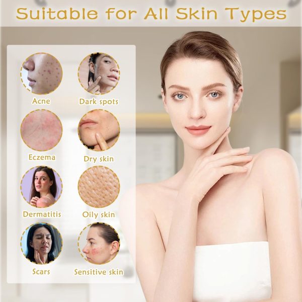 ⁦Azonee Kojic Acid and Turmeric Pads, 40PCS Turmeric Cleansing Pads, Deep Clean Pores Pads, Infused Cotton Exfoliating Pads, Turmeric Kojic Pads for Face, Helps Balance Skin Oil for All Skin Types⁩ - الصورة ⁦7⁩