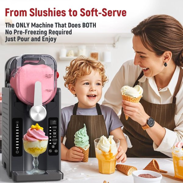 ⁦Slushie Machine: No Ice Needed All-in-One Slushy Maker for Home, Real-Time Temp Display, Auto-Clean, 6 Preset | Frozen Margaritas, Cocktails, Frappés, Ice Cream, Smoothies, Milkshakes,Summer Parties⁩ - الصورة ⁦3⁩