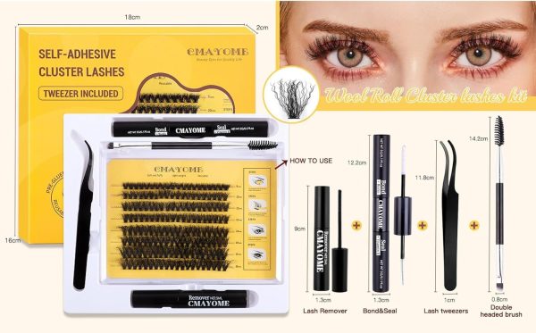 ⁦Excefore DIY Lash Extension Kit, 160Pcs D Curl Individual Lashes, Lash Clusters Kit with Lash Bond and Seal, Cluster Lashes Glue Remover, Eyelash Clusters Applicator Tool for Natural Look (8-16mm)⁩ - الصورة ⁦6⁩