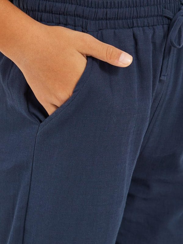 ⁦Styli Boys Solid Drawstring Waist Relaxed Pants⁩ - الصورة ⁦4⁩