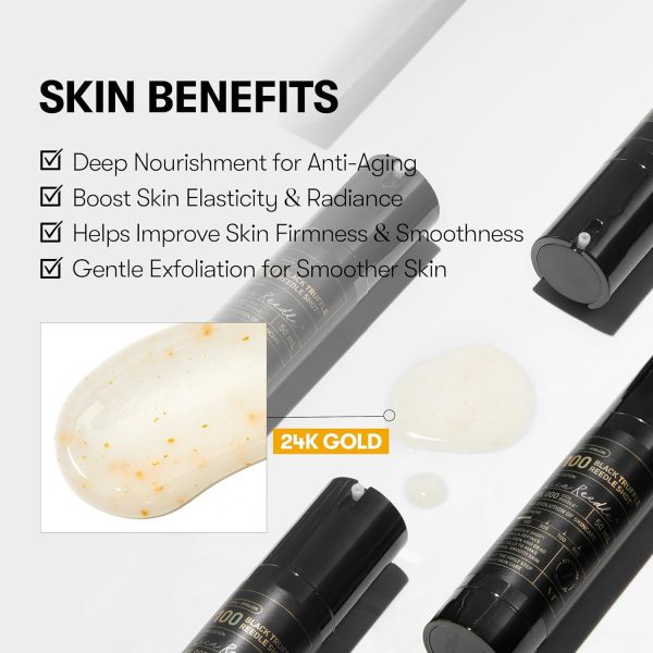 ⁦VT COSMETICS Black Truffle Reedle Shot 100, Spicule Microneedling Serum, Anti-Aging Exosome Serum with 24K Gold, Exfoliation, Smooth & Glass Skin, Korean Skin Booster, 1.69 fl. oz. (50ml)⁩ - الصورة ⁦5⁩
