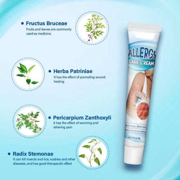 ⁦NOVOLAN Allergy Care Cream - 20g Anti-Allergy Relief Ointment for Skin Itch, Bug Bites, Fungal Infections, & Irritation - Provides Soothing Relief from Itching & Inflammation - Hypoallergenic Formula⁩ - الصورة ⁦7⁩