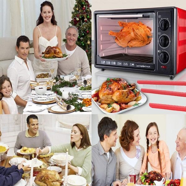 ⁦ELECDON Oven Rack Shields, 4 Pack Heat Resistant Silicone Oven Rack Cover 14 Inches Long Oven Rack Edge Protector, Protect Against Burns and Scars Protector Hot Strip (Black)⁩ - الصورة ⁦5⁩