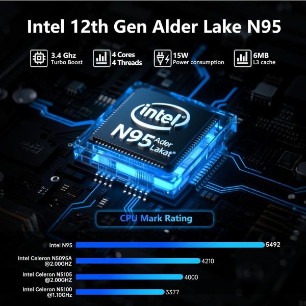 ⁦NAIKLULU Gaming Laptop,MX350 Graphics Laptop,16 Inch Laptop Computer,N95 4C/4T Processor(up to 3.4Ghz),16GB RAM 1TB SSD,16”FHD 1920 * 1200 Display,WiFi 5,BT4.0,Backlit Keyboard⁩ - الصورة ⁦3⁩