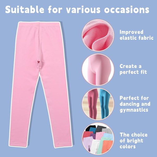 ⁦Chicduo 12 Pack Girls Leggings Girls Cotton Pants Toddler Stretch High Waisted Leggings Soft and Breathable Leggings⁩ - الصورة ⁦4⁩