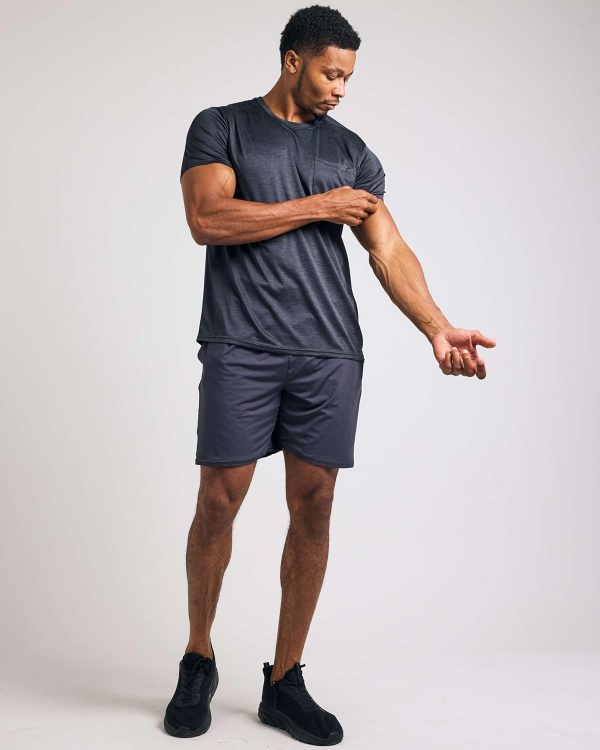 ⁦Big and Tall King Size Mens Quick Dry Dri Fit Active Wear Workout Running Training Athletic Performance Short Sleeve Crew Pocket T-Shirt Undershirt Essentials Top Tee ropa Hombre- Set 7, 4X⁩ - الصورة ⁦5⁩