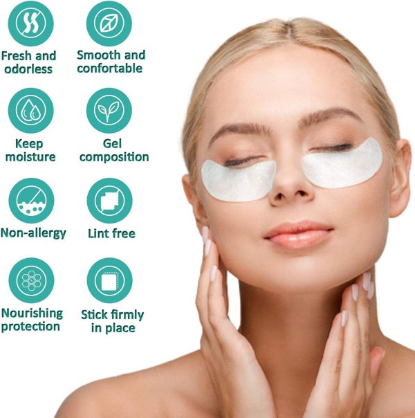 ⁦KASTWAVE Under Eye Pads, 50 Pair Eyelash Extension Lint Free Gel Patches for Beauty Salon False Eyelash Extensions Grafting (Purple)⁩ - الصورة ⁦2⁩
