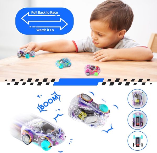 ⁦50 Pcs Mini Pull Back Cars, Pull Back Racing Vehicles Set for Kids, Friction Powered Small Racing Cars, for Preschool Toddlers Boys & Girls,Bulk Cars Party Favors Toys⁩ - الصورة ⁦3⁩