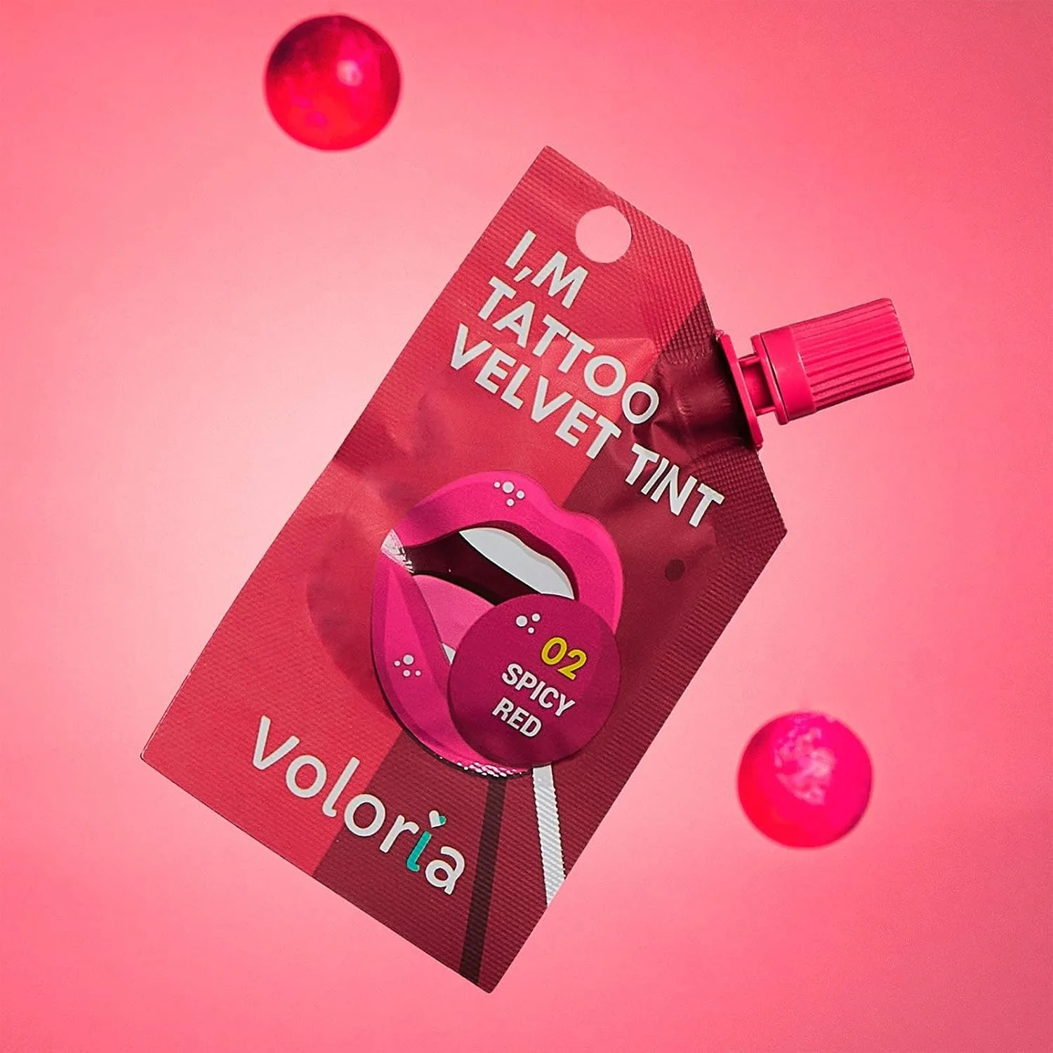 Voloria Lip and Cheek Tint - Shade 02 Spicy Red