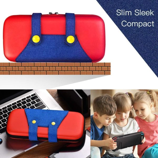 ⁦Cute Carrying Case for Nintendo Switch 2 [7.9'] 2025 - Protective Hard Shell Portable Travel Carrying Case Pouch for Switch Console and Accessories (Red Blue)⁩ - الصورة ⁦7⁩