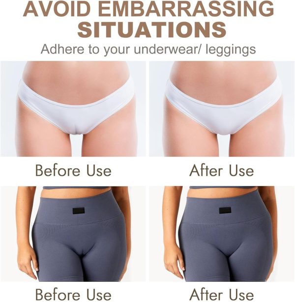 ⁦Camel Toe Concealers, 2pcs Seamless Camel Toe Hider Invisible Tape, Reusable Silicone Female Intimate Patches, Body Care Patches Underwear Guard, Moisturizing Body Intimate Patches⁩ - الصورة ⁦4⁩
