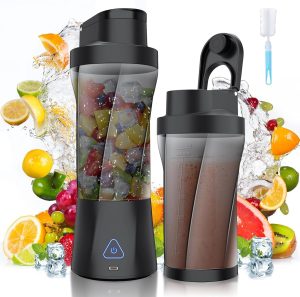 360W Portable Blender Cordless, 22oz Personal for Smoothies and Shakes, Mini Blender Bottle with 6000mah Battery, BPA Free, 22000rpm Small Travel Cup for Home, Kitchen, Gym