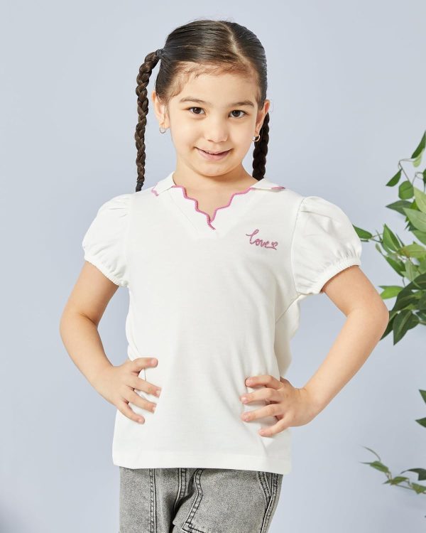 ⁦REDTAG Girls Collared Casual Top⁩ - الصورة ⁦2⁩