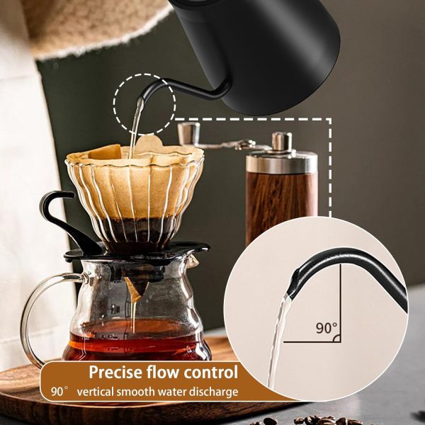 ⁦EqiEch Electric Gooseneck Kettle,1350W Electric Coffee Kettle,with Temperature Control,Touch Screen Panel,Electric V60 Kettle,304 Stainless Steel,Constant Temperature,Quick Heating,for Coffee,Tea⁩ - الصورة ⁦3⁩