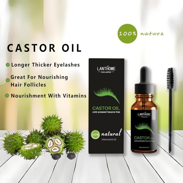 ⁦Natural Eyelash Treatment Serum, 10ml Cold Pressed Castor Oil for Eyelash Growth & Strengthening, Gentle Formula for Sensitive Skin⁩ - الصورة ⁦2⁩