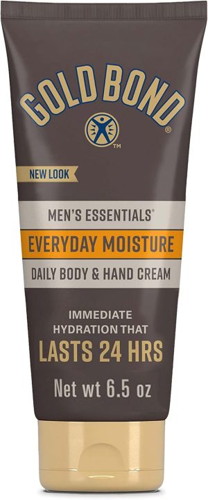 Gold Bond Men's Essentials Everyday Moisture Daily Body & Hand Cream, 6.5 oz., With Vitamin C