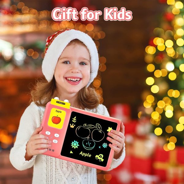 ⁦DMG TECH Audible Learning Toy, 224 PCS Talking Flashcards, Audible Flash Cards with Sound Effects, LCD Writing Tablet Educational Learning, Words Toys,Toddlers Birthday Gift for 2-7 Years Kids PINK⁩ - الصورة ⁦8⁩