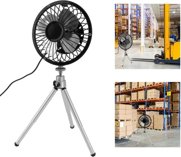 ⁦BROLEO Camping Fan, 6W 6 Inch Portable Camping Solar Fan, Solar USB Dual Powered Fan with Stretchable Stand, Waterproof Solar Panel Fan Tent Fan for Home, Camping, Outdoor, Fishing⁩ - الصورة ⁦6⁩