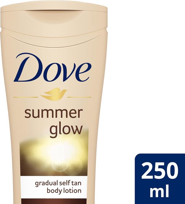 ⁦Dove Visible Glow Gradual Self-Tan Body Lotion Medium to Dark 250 millimeter⁩ - الصورة ⁦2⁩