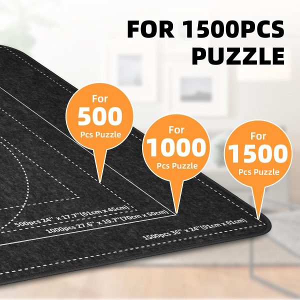 ⁦MOZOOSON Puzzle Board 1500 Pieces, Foldable Puzzle Board with 8 Sorters, Portable Puzzle Mat, Puzzle Storage, Jigsaw Accessories with Non-Slip Surface⁩ - الصورة ⁦5⁩