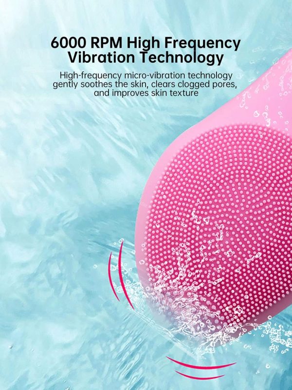 ⁦Arabest Mini Electric Face Cleansing Brush, Silicone Sonic Electric Facial Cleanser, Deep Washing Face Massager, Facial Cleansing Brush⁩ - الصورة ⁦2⁩