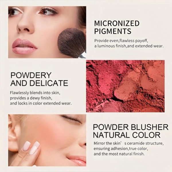 ⁦NALACAL 2-Piece Embossed Smooth Powder Blush Palette – Vibrant Orange and Pink Blushers for Flawless Cheeks, Featuring Matte Finish and Rich Pigmentation for Stunning Makeup Looks⁩ - الصورة ⁦2⁩