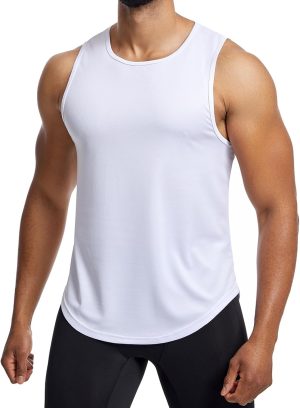 Towintec Mens Mesh Workout Tank Tops Muscle Sleeveless Fitness Tee Shirts Summer Dry Fit Gym Training T-Shirt Athletic Cloth