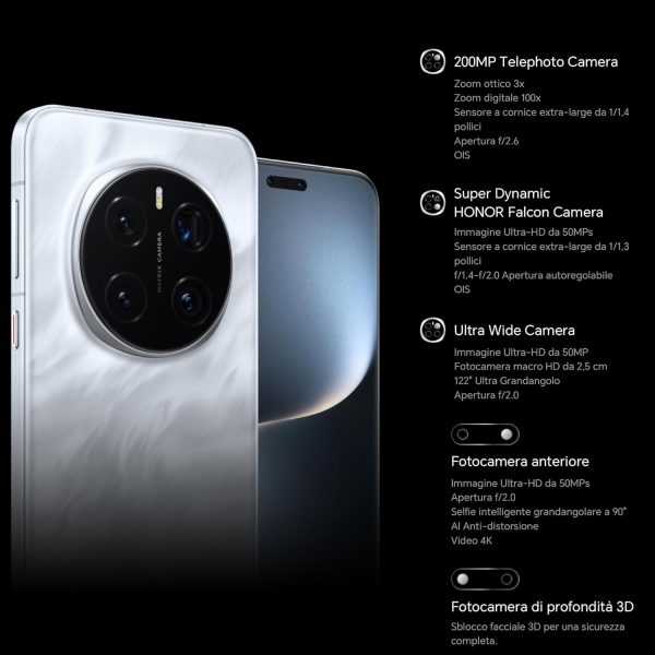 ⁦Honor Magic7 Pro DUAL-SIM 512GB ROM + 12GB RAM (GSM Only|No CDMA) Factory Unlocked 5G Smartphone (Lunar shadow Grey) - International Version⁩ - الصورة ⁦5⁩