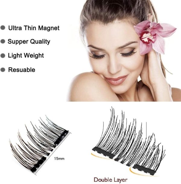 ⁦X Spring Magnetic Eyelashes - Natural Look, Reusable, No Glue, Waterproof False Lashes Without Eyeliner - Applicator Included⁩ - الصورة ⁦4⁩