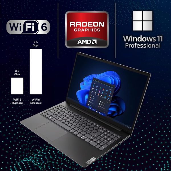 ⁦Oemgenuine Lenovo V15 Gen 4 15.6" FHD AMD Ryzen 7 7730U (Beats Intel i7-1355U), 40GB RAM, 1TB NVMe, Wi-Fi 6 + BT, HDMI, RJ-45, HD Webcam, W11P, Business Laptop⁩ - الصورة ⁦3⁩