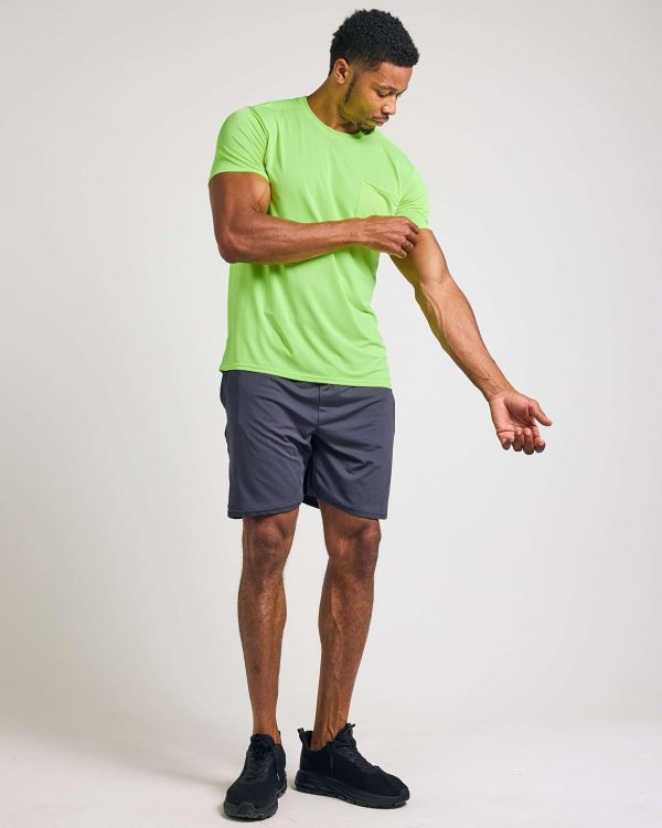 ⁦Big and Tall King Size Mens Quick Dry Dri Fit Active Wear Workout Running Training Athletic Performance Short Sleeve Crew Pocket T-Shirt Undershirt Essentials Top Tee ropa Hombre- Set 5, 3X⁩ - الصورة ⁦5⁩