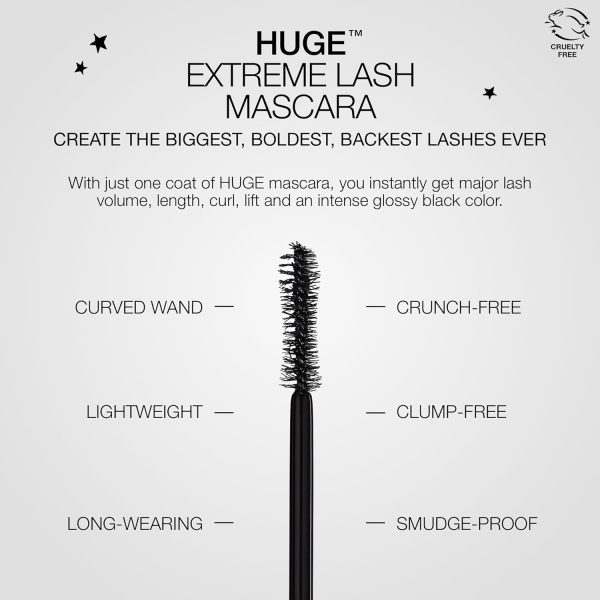 ⁦stila HUGE Extreme Lash Mascara, Black⁩ - الصورة ⁦3⁩