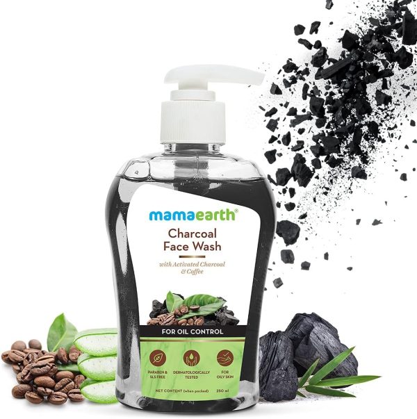 ⁦Mamaearth Charcoal Face Wash with Activated & Coffee for Oil Control (250)⁩ - الصورة ⁦3⁩