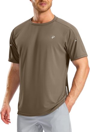 Pudolla Men's Workout Running T-Shirts Lightweight Quick Dry Athletic Gym Shirts for Men Short Sleeve Sport Tee Tops