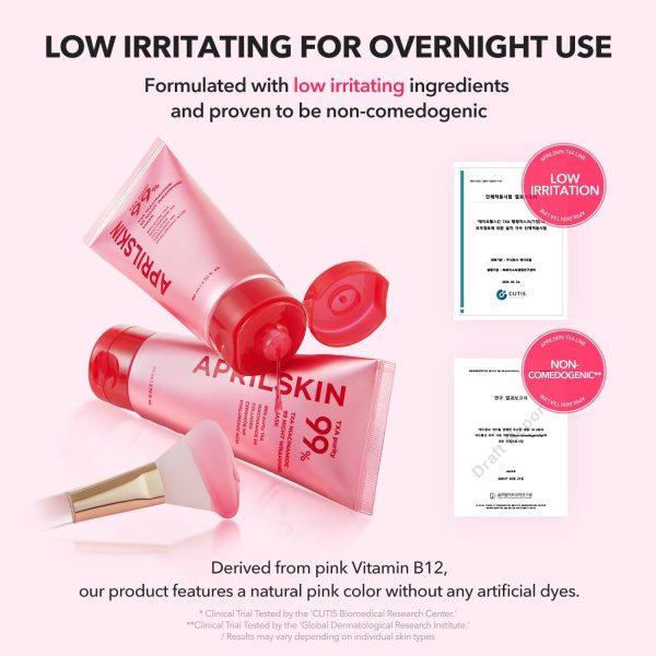 ⁦APRILSKIN TXA Niacinamide 99 Overnight Wrapping Mask | 99% High-Purity TXA+Niacinamide for Uneven Skin Tone | Overnight Skin Booster for Toning Care, Firming & Pore Care | 80ml, 2.70 fl.oz.⁩ - الصورة ⁦8⁩