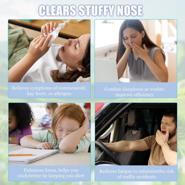 ⁦4 Pack Nasal Stick, Naturals Nasal Inhaler Pen, Scented Sticks for Essential Oils, Quick Help of a Blocked Nose, Improves Breathing and Increases Focus⁩ - الصورة ⁦7⁩