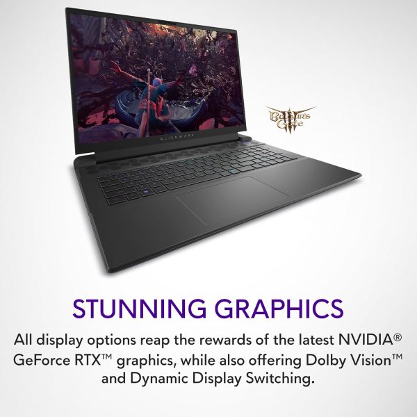 ⁦Alienware M18 R2 Gaming Laptop - 18 QHD+ 165Hz 3ms Display, Intel Core i9-14900HX, 32GB DDR5 RAM, 1TB SSD, NVIDIA GeForce RTX 4080 12GB GDDR6, Windows 11 Home, Onsite Service -⁩ - الصورة ⁦4⁩