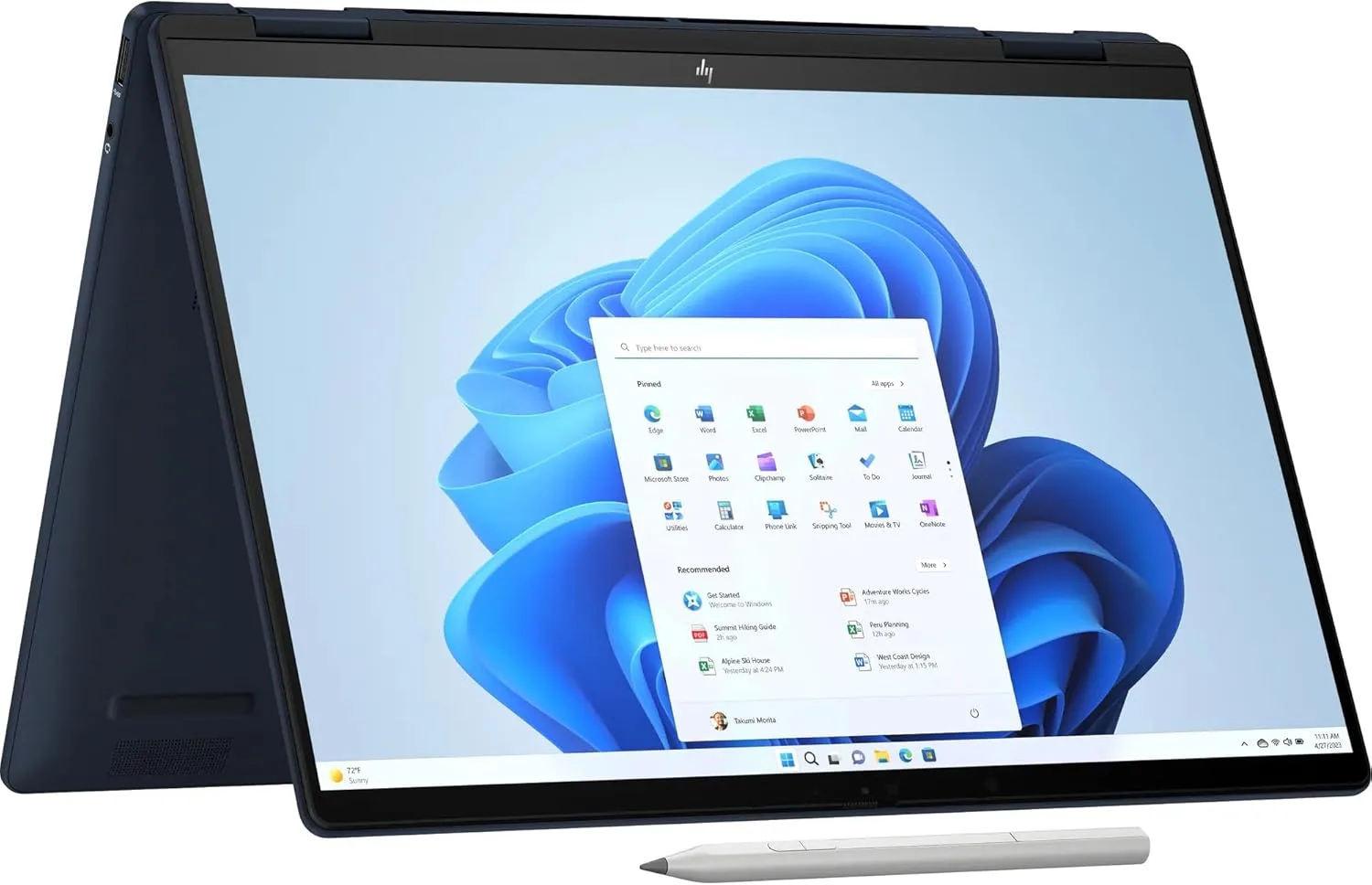 HP Envy x360 2-in-1 Laptop 14, 14" 2.8K, Touch screen, Intel Core Ultra 7-155U, Intel Integrated Graphics, 16GB RAM, 1TB SSD, Windows 11 Home, Atmospheric blue - A24VXEA
