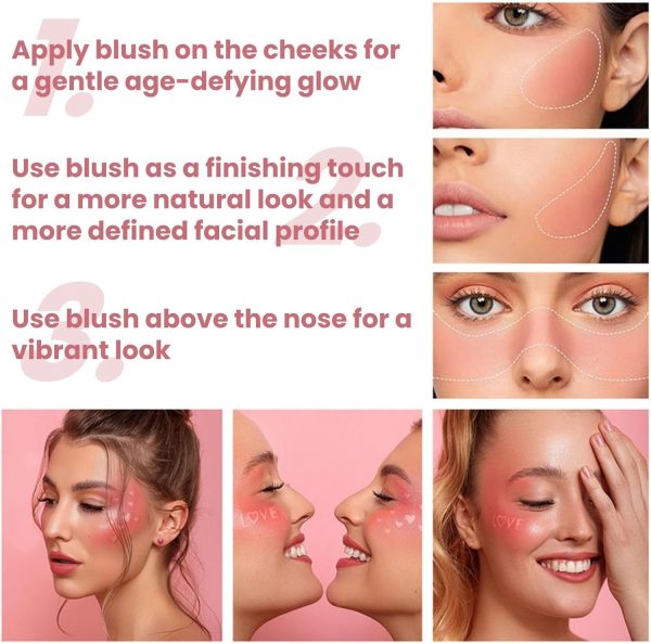⁦NALACAL 2-Piece Embossed Smooth Powder Blush Palette – Vibrant Orange and Pink Blushers for Flawless Cheeks, Featuring Matte Finish and Rich Pigmentation for Stunning Makeup Looks⁩ - الصورة ⁦3⁩
